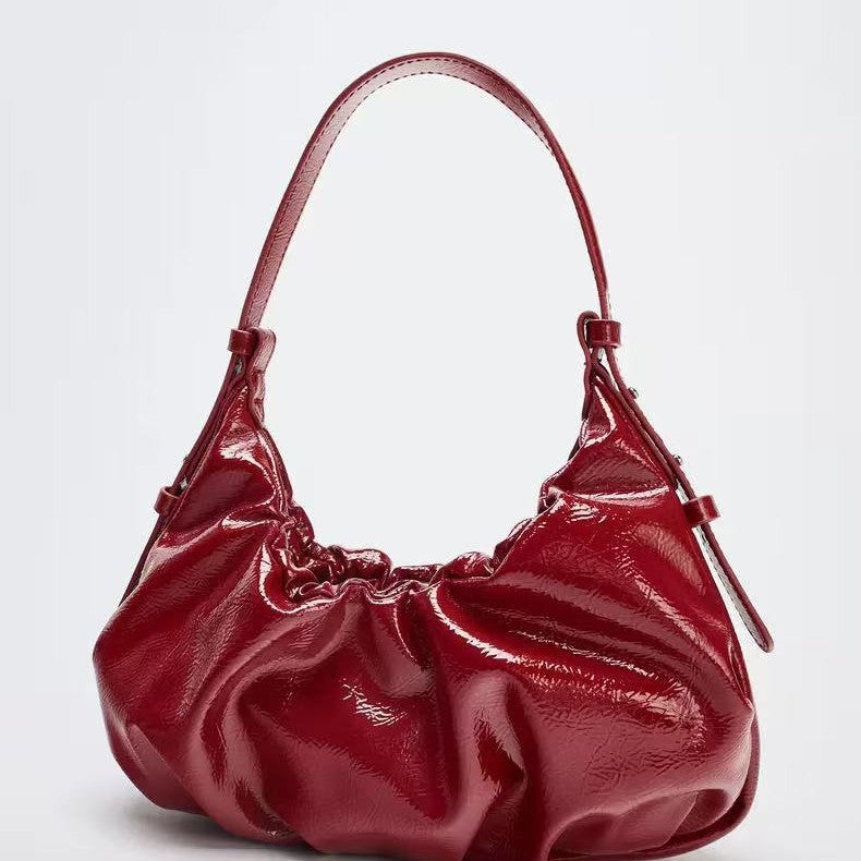 Autumn Women's Bag With Red Crackle Effect