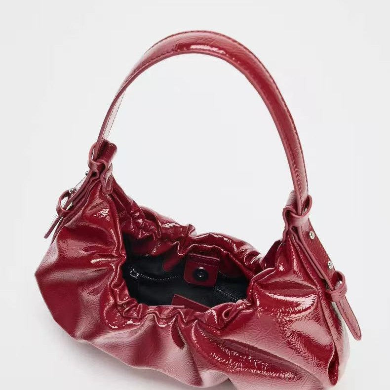 Autumn Women's Bag With Red Crackle Effect